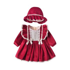 Baby Girl Autumn/Winter Weekend Dress Skirt Warm Velvet Children's Clothing (Color: White, Size/Age: 100 (2-3Y))