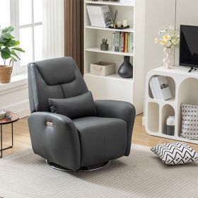 Power Recliner Chair, Swivel Glider Recliner Rocking Chair (Color: Dark Grey)