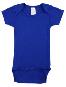 Royal Blue Interlock Short Sleeve Bodysuit Onezies (Color: Blue, size: small)