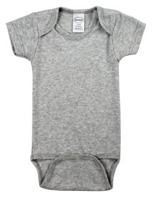 Heather Grey Interlock Short Sleeve Bodysuit Onezies (Color: grey, size: small)